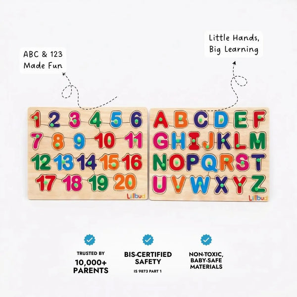 Buy Alphabets and Numbers - Puzzle Combo Set of 2 Online - Lillbud