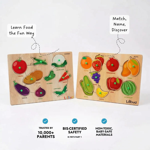 Buy Fruits and Veggies - Puzzle Combo Set of 2 Online - Lillbud