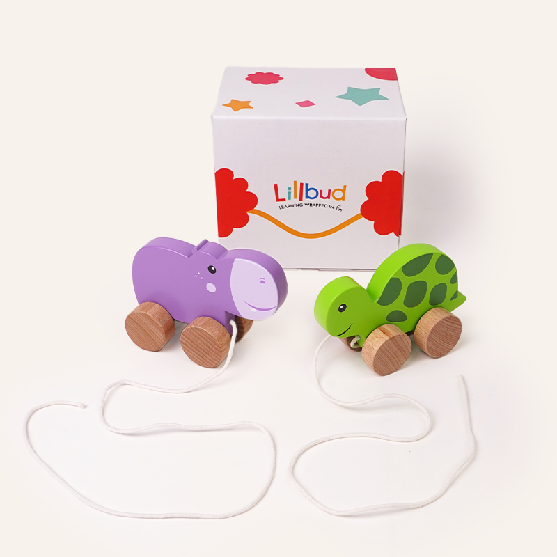 Pull Along Toys set for toddlers - Teaches Empathy, balance and coordination