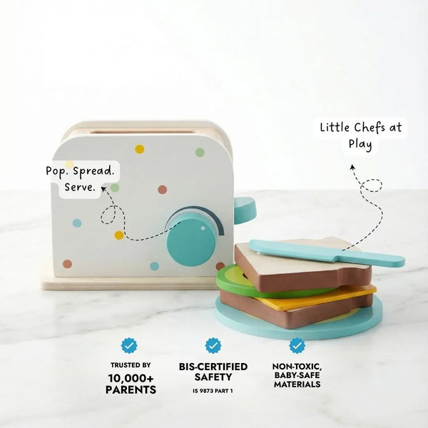 Buy Wooden Toaster Pretend Play Set Online - Lillbud