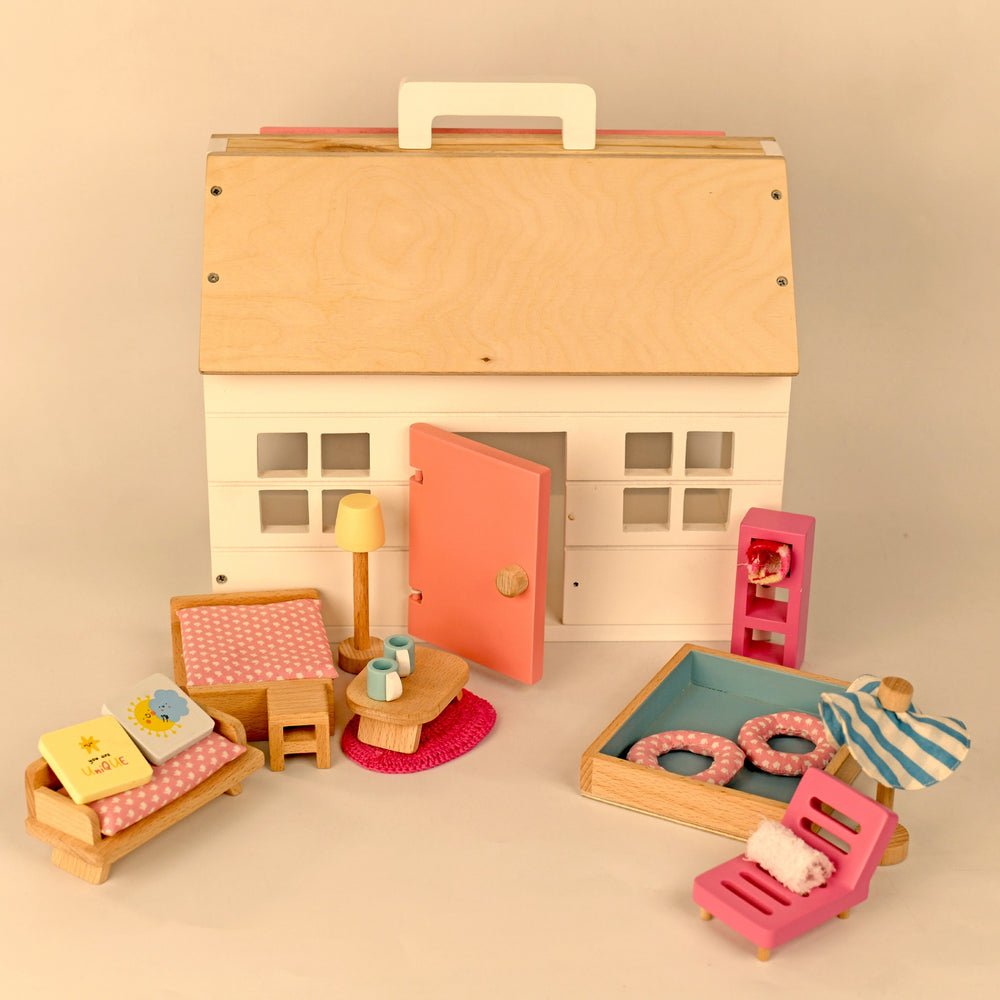 Buy Pool Side Villa - Doll House Pretend Play Set Online - Lillbud 