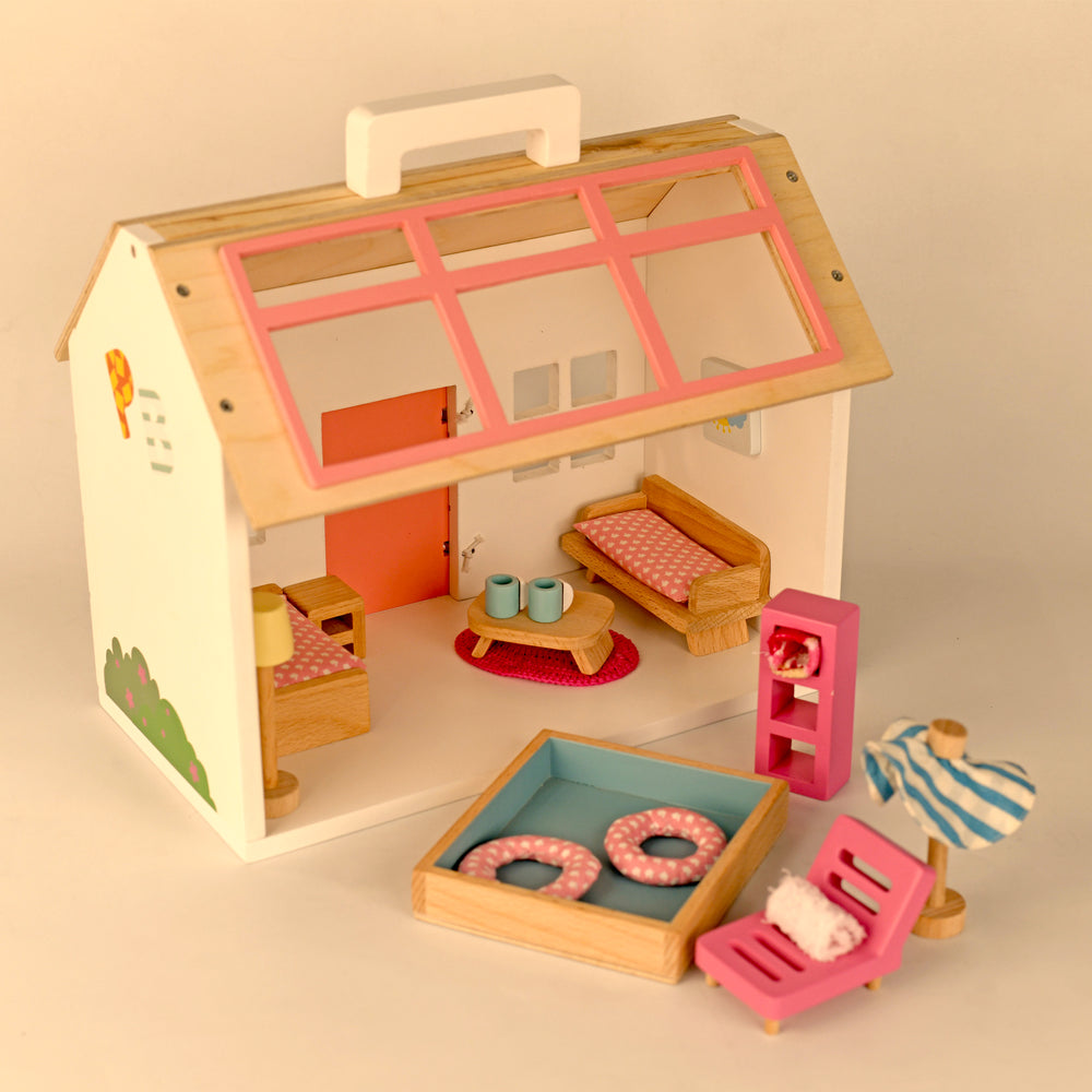 Buy Pool Side Villa - Doll House Pretend Play Set Online - Lillbud 