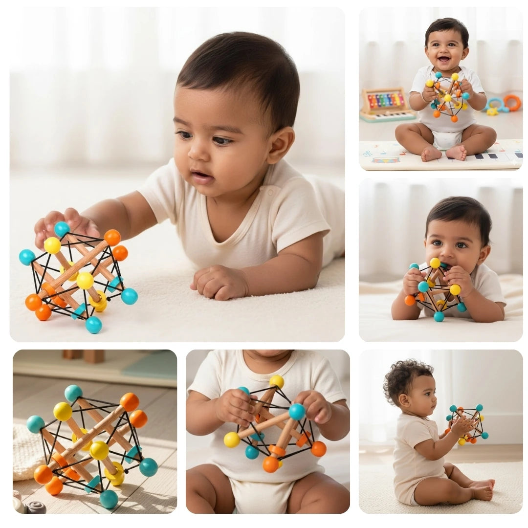 Atom Ball - Teether, Rattle and Grasping Activity Toy