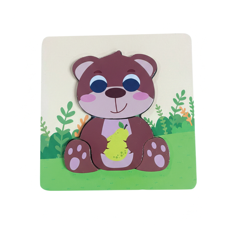 Buy Bear puzzle (Wooden 4 piece puzzle) Online - Lillbud 