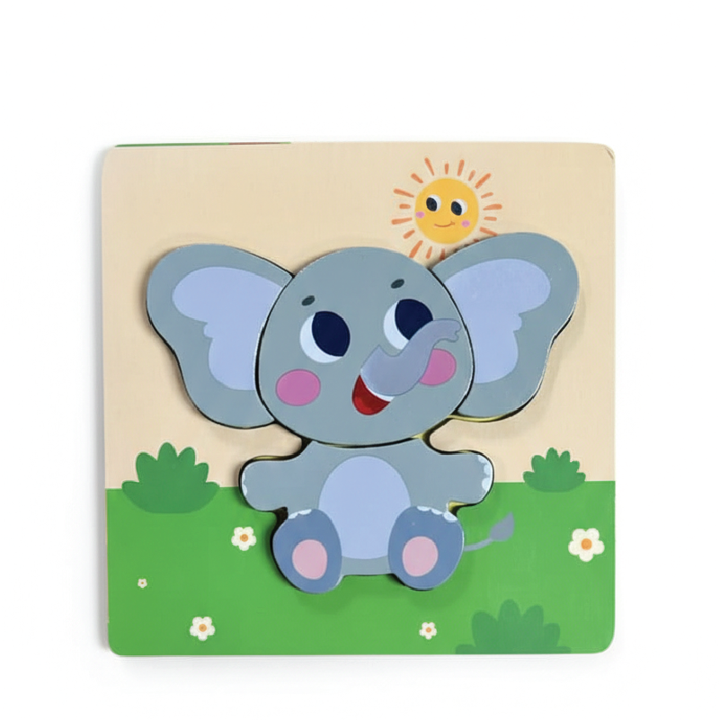 Buy Elephant puzzle (Wooden 4 piece puzzle) Online - Lillbud 