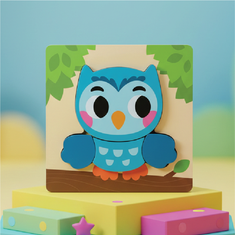 Buy Owl puzzle (Wooden 4 piece puzzle) Online - Lillbud 