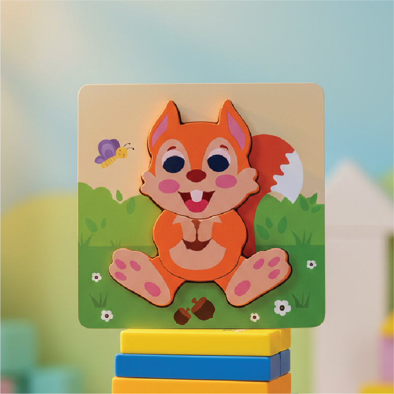 Buy Squirrel puzzle (Wooden 4 piece puzzle) Online - Lillbud 