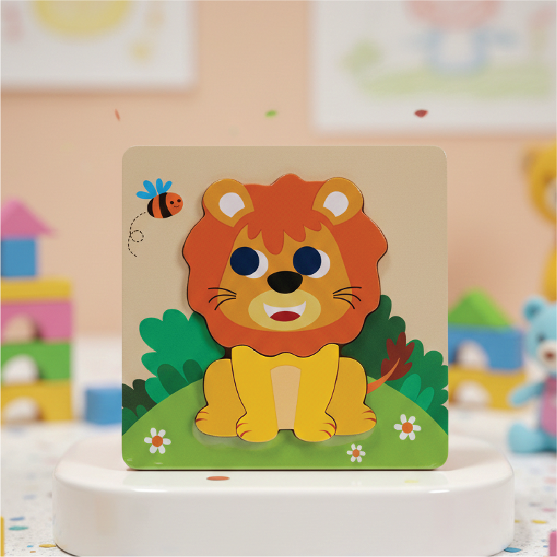 Buy Lion puzzle (Wooden 4 piece puzzle) Online - Lillbud 