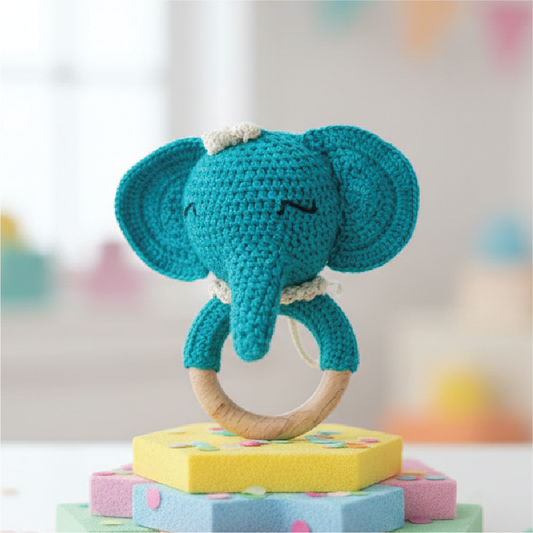 Elephant Crochet Rattle