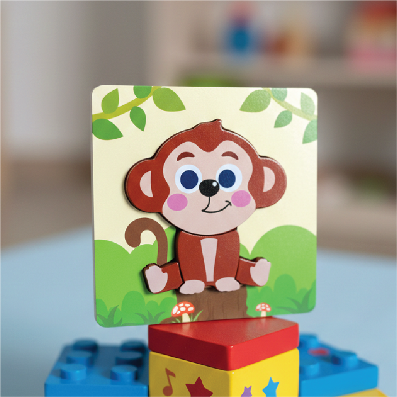 Buy Monkey puzzle (Wooden 4 piece puzzle) Online - Lillbud 