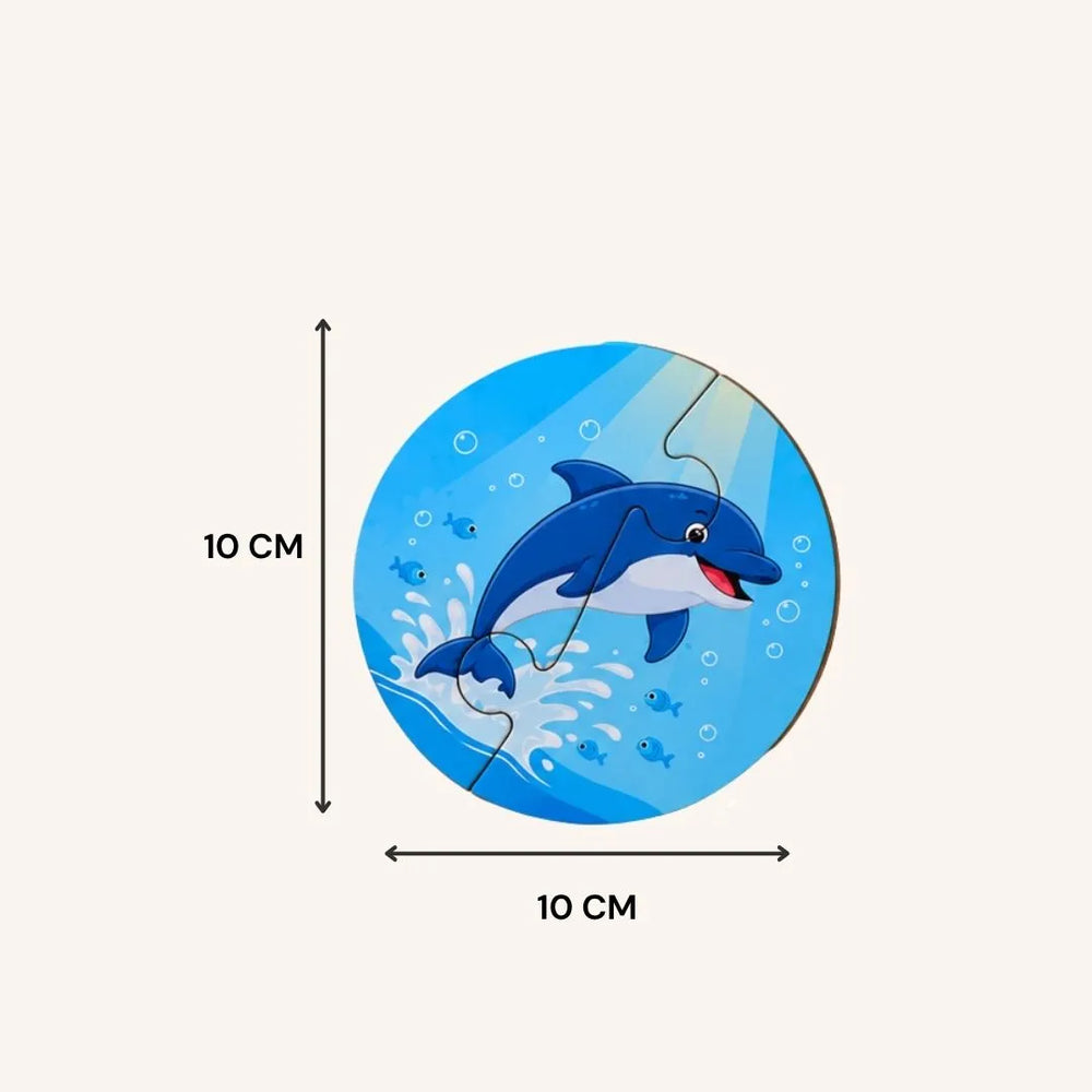 2 piece puzzles (Set of 5) - Sea animals