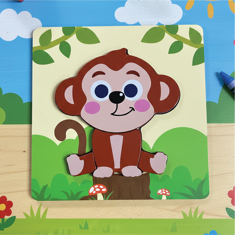 Buy Monkey puzzle (Wooden 4 piece puzzle) Online - Lillbud 