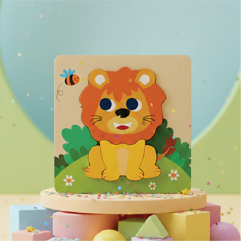 Buy Lion puzzle (Wooden 4 piece puzzle) Online - Lillbud 
