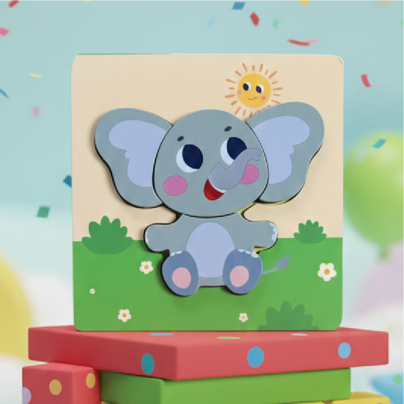 Buy Elephant puzzle (Wooden 4 piece puzzle) Online - Lillbud 