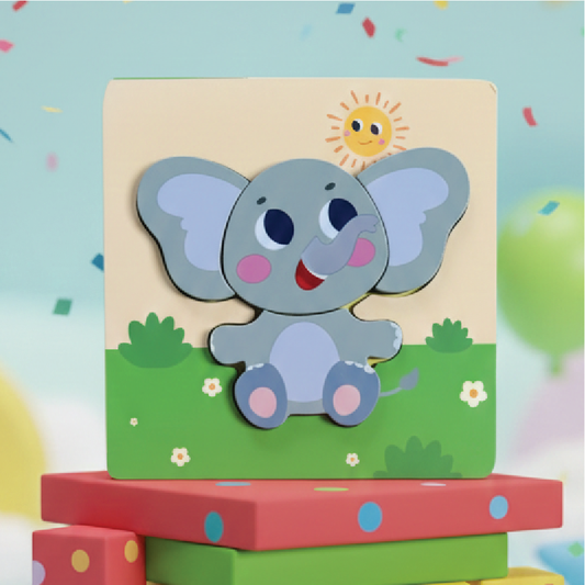 Elephant puzzle (Wooden 4 piece puzzle)