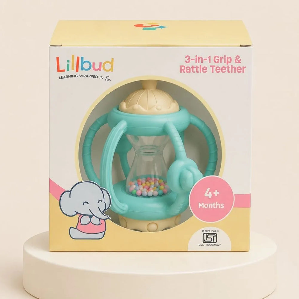 3-in-1 Grip & Rattle Teether