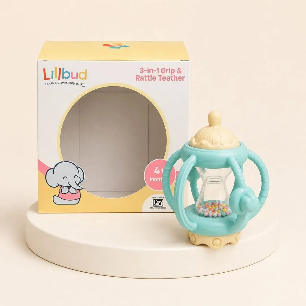 3-in-1 Grip & Rattle Teether