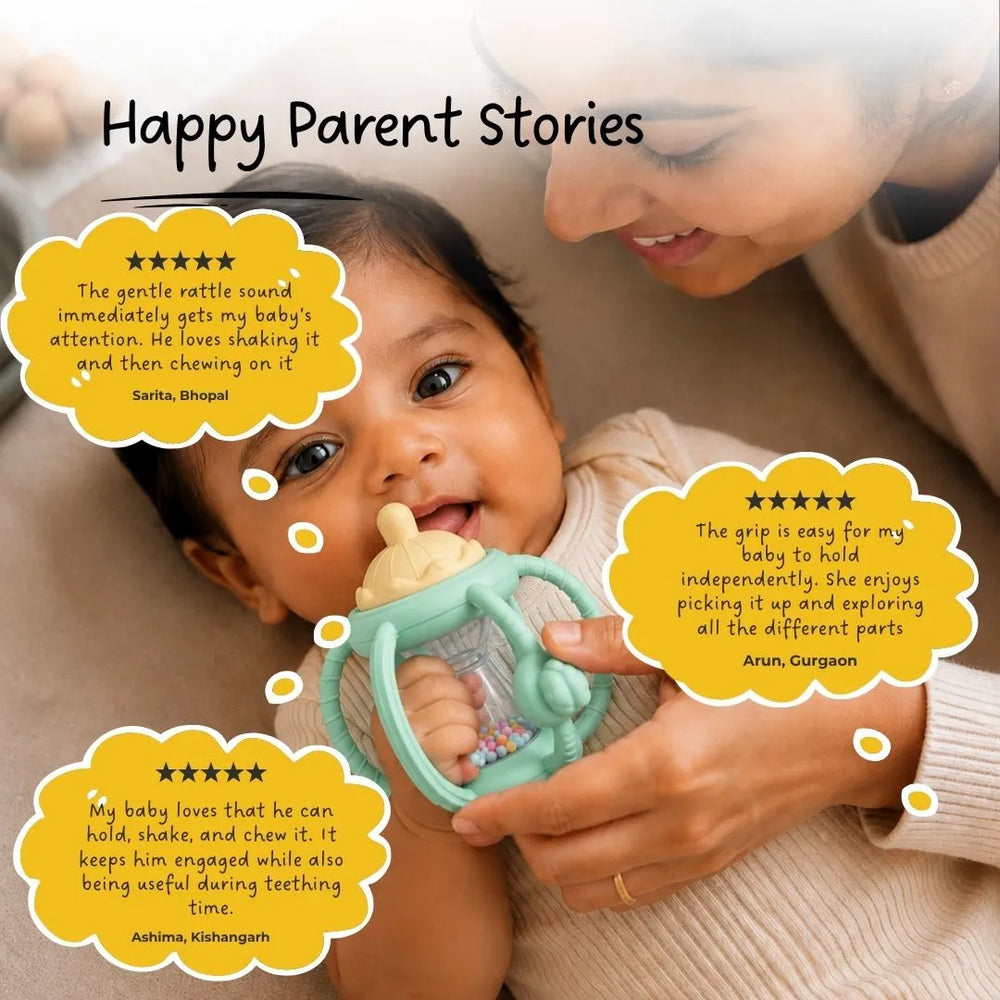 3-in-1 Grip & Rattle Teether