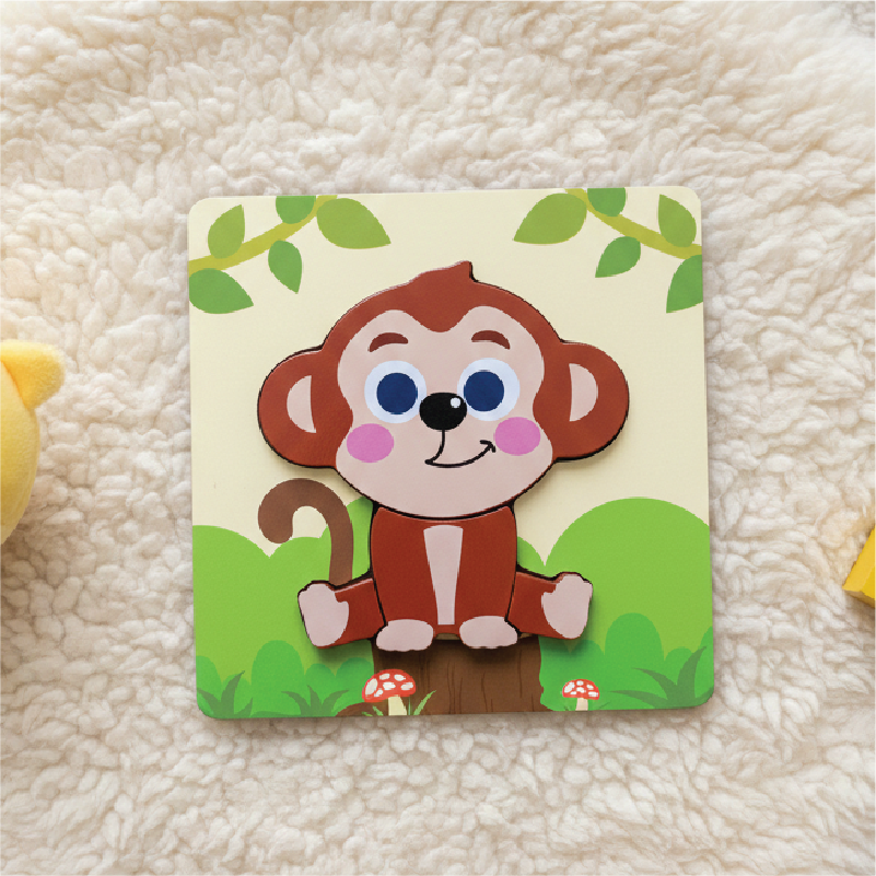 Buy Monkey puzzle (Wooden 4 piece puzzle) Online - Lillbud 