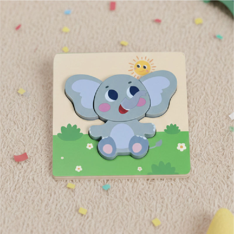 Buy Elephant puzzle (Wooden 4 piece puzzle) Online - Lillbud 