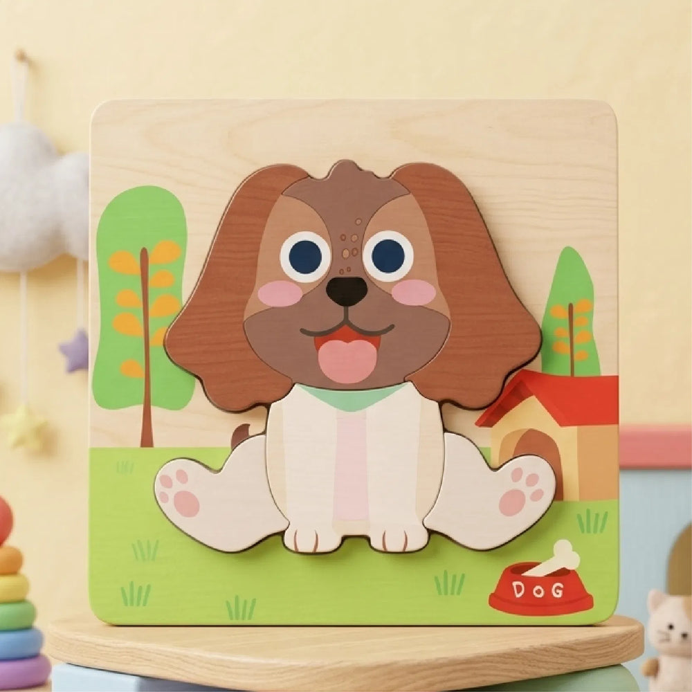 Buy 4pc Wooden Puzzle - Dog Online - Lillbud 