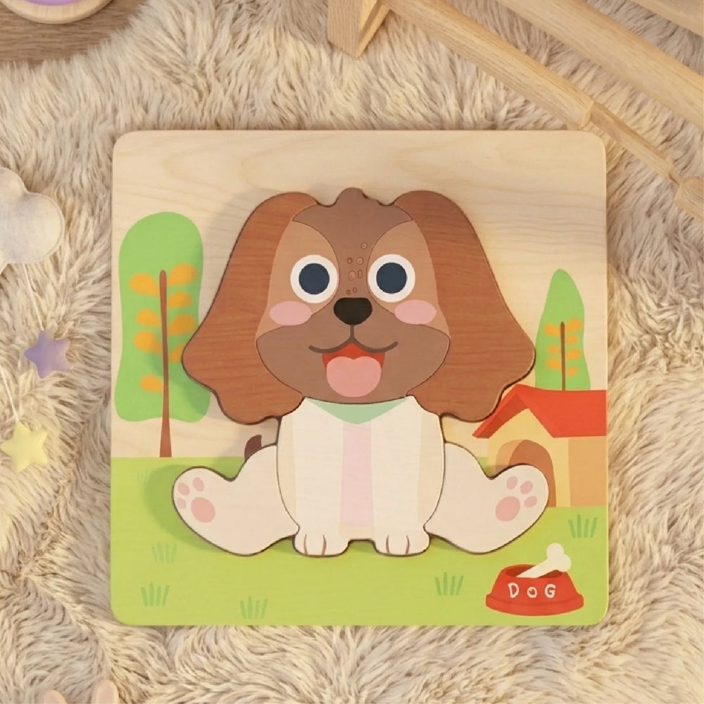 Buy 4pc Wooden Puzzle - Dog Online - Lillbud 