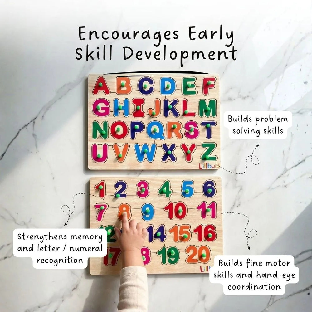 Buy Alphabets and Numbers - Puzzle Combo Set of 2 Online - Lillbud