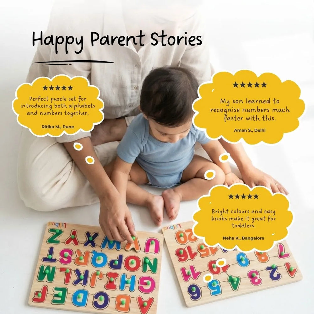 Buy Alphabets and Numbers - Puzzle Combo Set of 2 Online - Lillbud