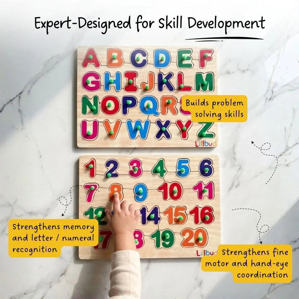 Buy Alphabets and Numbers - Puzzle Combo Set of 2 Online - Lillbud 