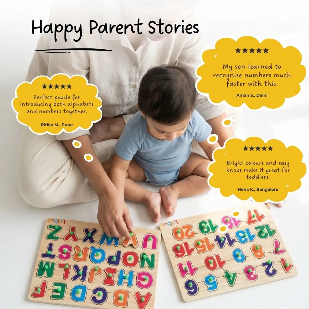 Buy Alphabets and Numbers - Puzzle Combo Set of 2 Online - Lillbud 