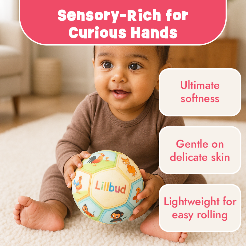 Animal Pals Ball - Scuba Fabric Soft Football for Babies
