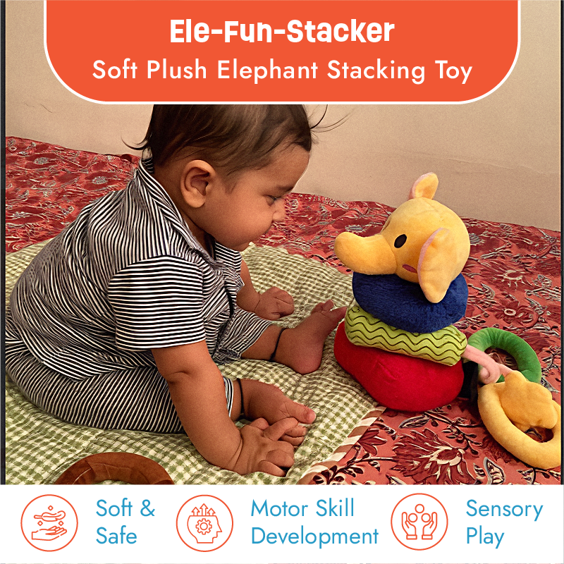 Elephant Sensory and Stacking Soft Toy