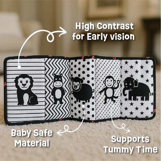 High Contrast Tummy Time Book