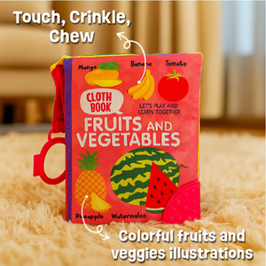 Buy Fruits and Veggies Sensory Cloth Book Online - Lillbud