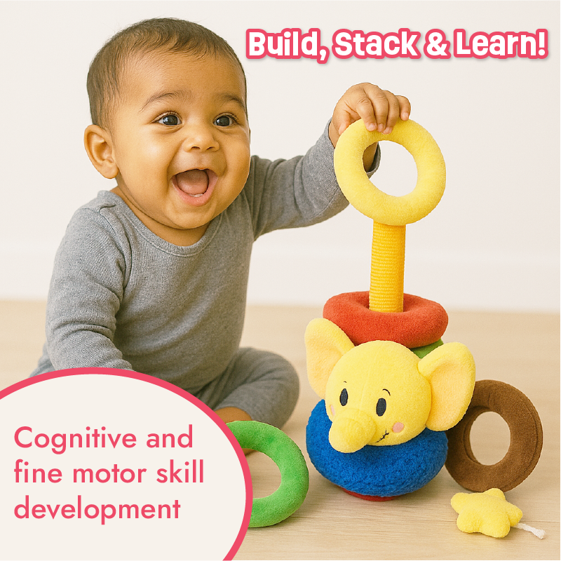Elephant Sensory and Stacking Soft Toy
