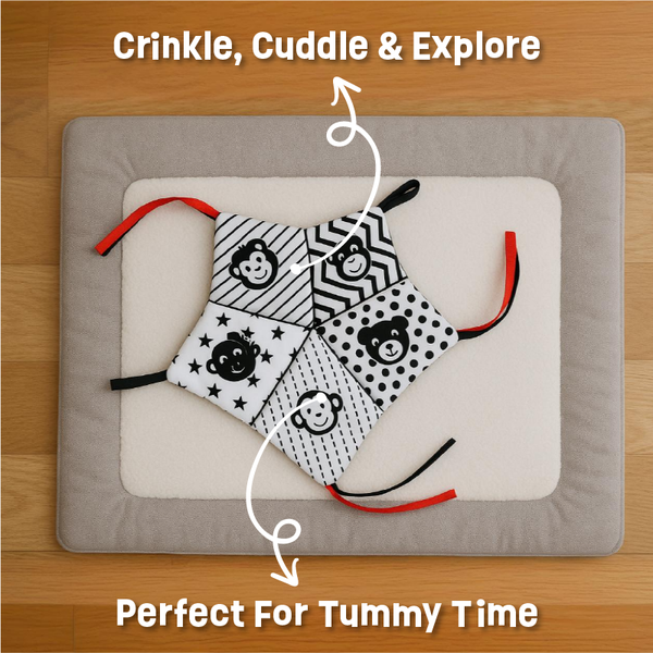 Starry Crinkle Mat for Tummy Time Engagement