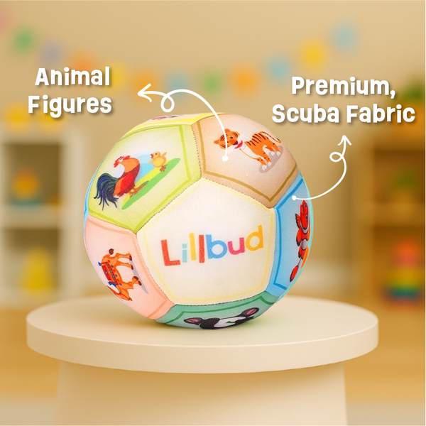 Animal Pals Ball - Scuba Fabric Soft Football for Babies
