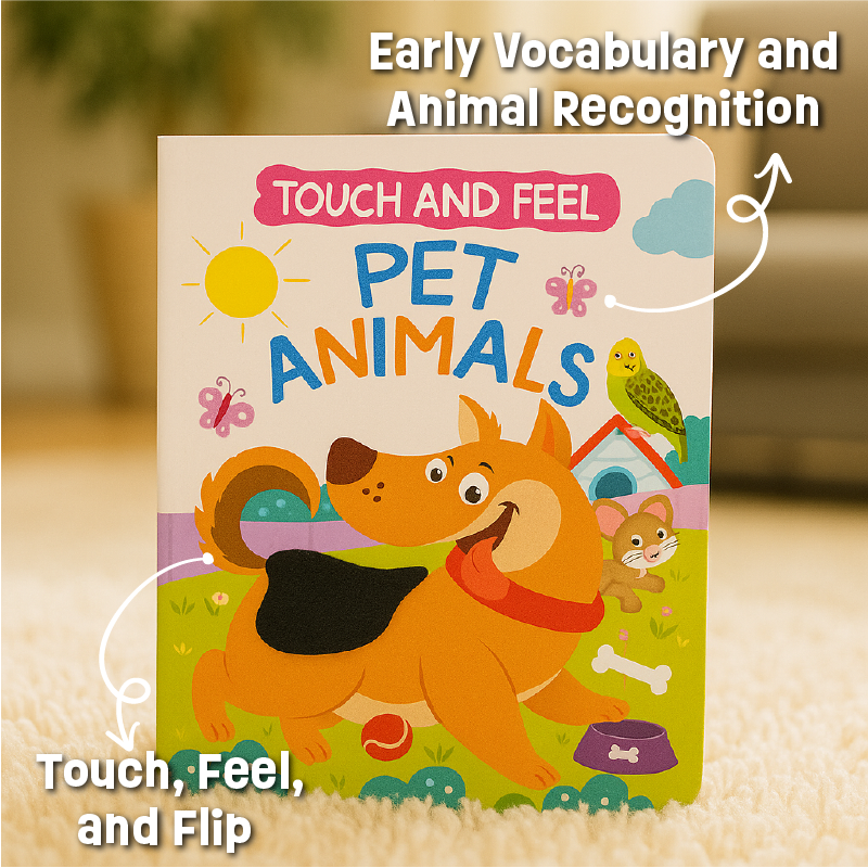 Buy Pet Animals – Touch and Feel Sensory Board Book Online - Lillbud 