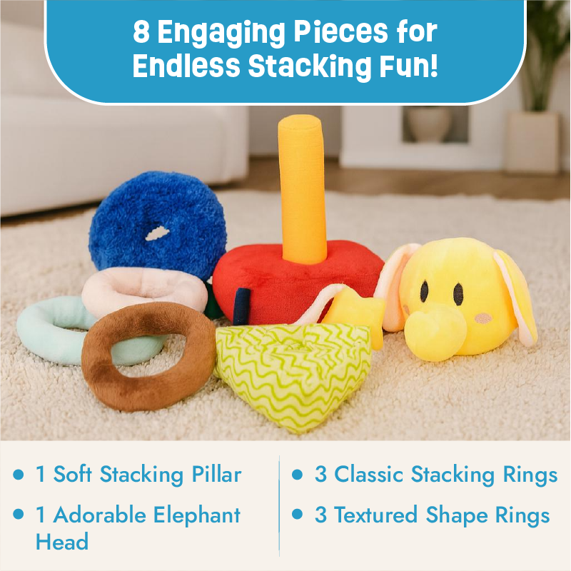 Elephant Sensory and Stacking Soft Toy