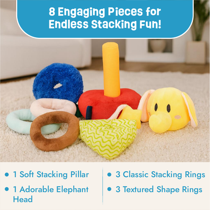 Elephant Sensory and Stacking Soft Toy