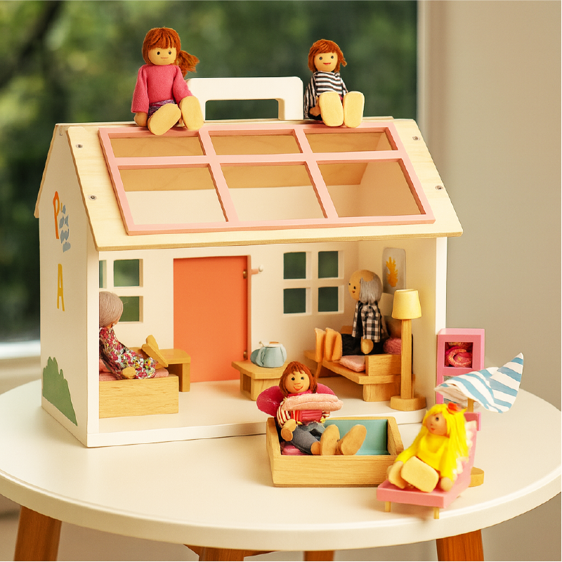 Buy Pool Side Villa - Doll House Pretend Play Set Online - Lillbud 