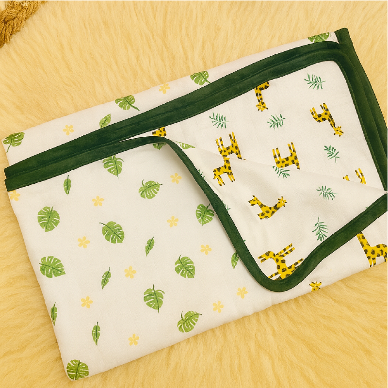 Newborn Gift - 100% Bamboo Muslin Premium Blanket for Babies - Jungle collection