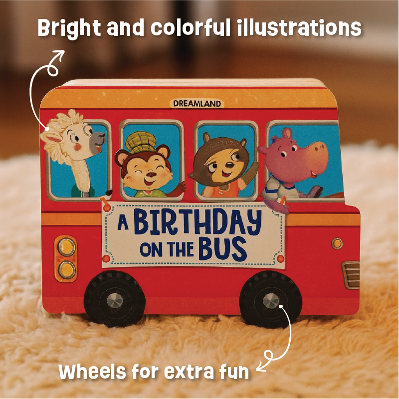 Buy Birthday on the Bus – Wheel Board Book Online - Lillbud 