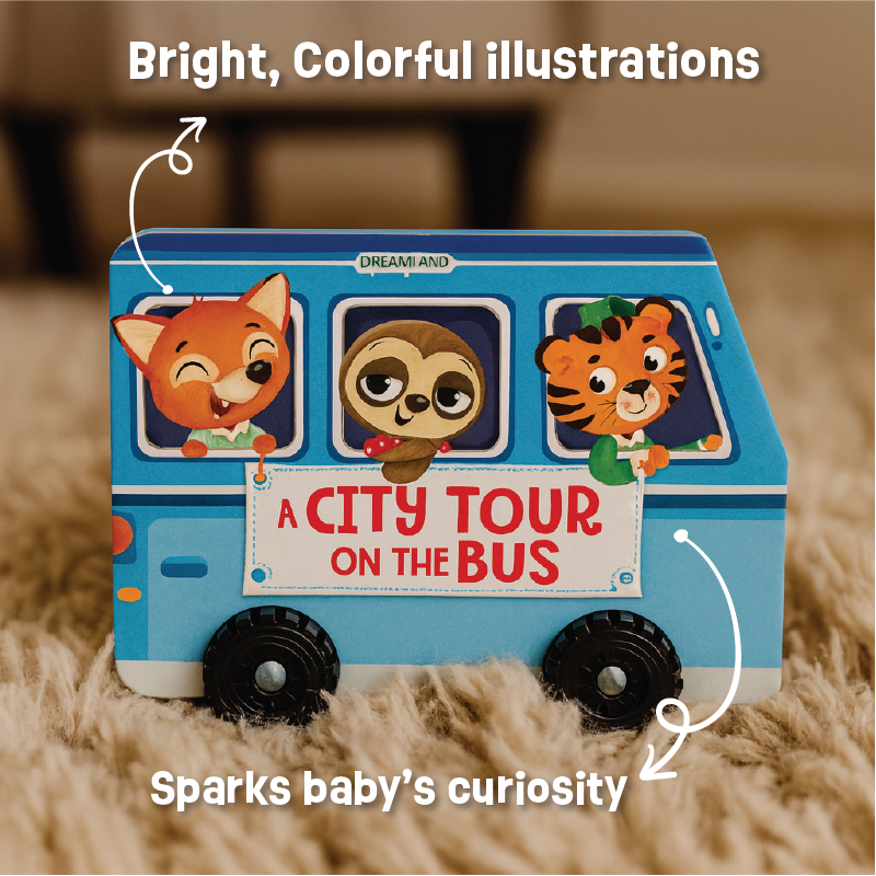 Buy City Tour on the Bus – Wheel Board Book Online - Lillbud 