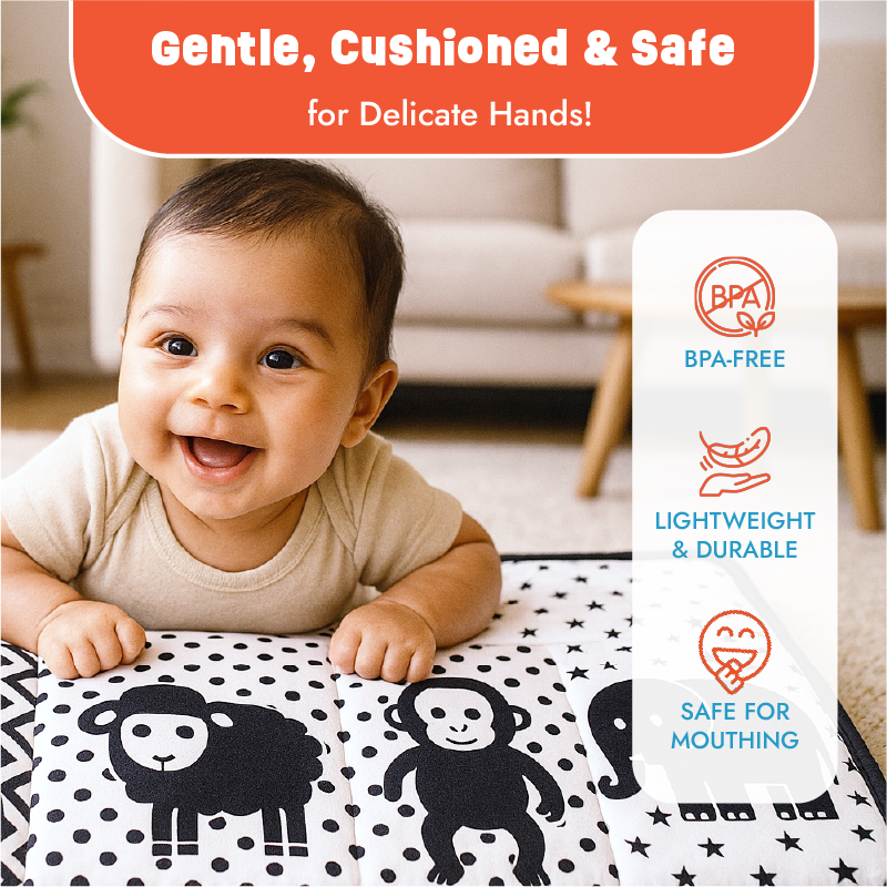High Contrast Tummy Time Book
