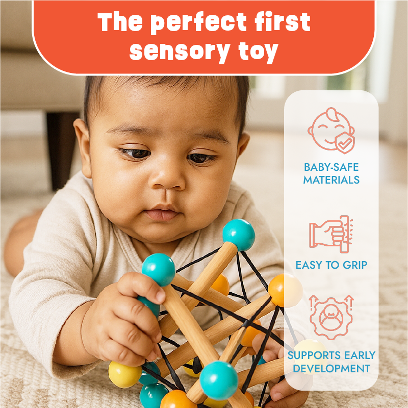 Atom Ball - Teether, Rattle and Grasping Activity Toy