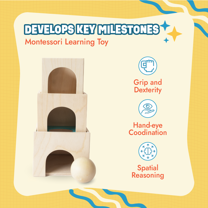 Buy Wooden block set - Stacking, Nesting and Object Permanence Learning Toy Online - Lillbud 
