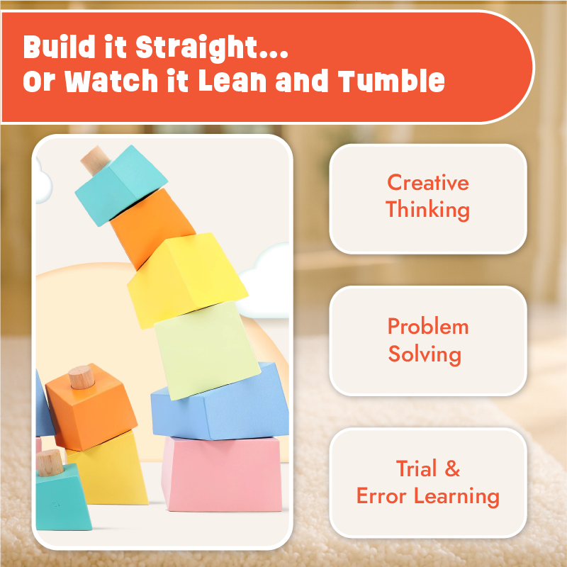 Leaning Tower - Stacking, Balance and Problem-solving Toy for Toddlers