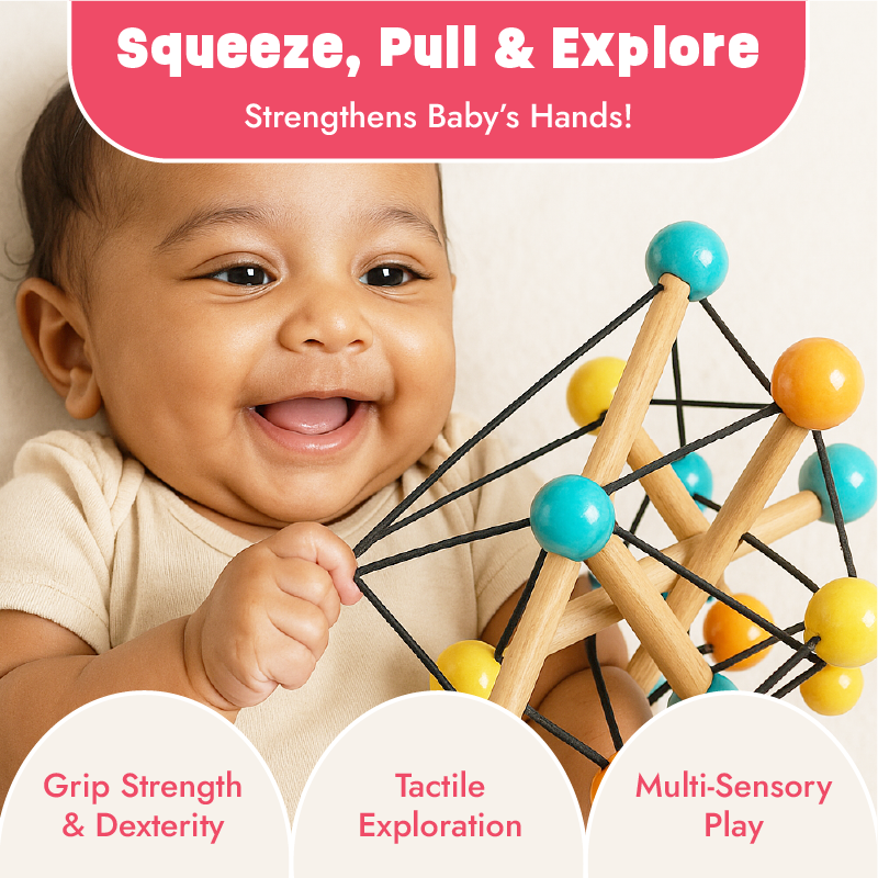 Atom Ball - Teether, Rattle and Grasping Activity Toy
