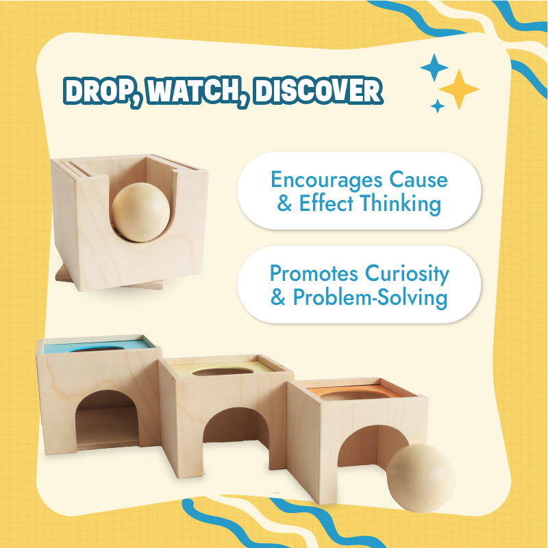 Buy Wooden block set - Stacking, Nesting and Object Permanence Learning Toy Online - Lillbud 
